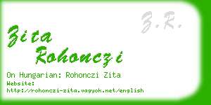 zita rohonczi business card